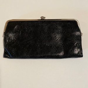 Black large Hobo wallet leather